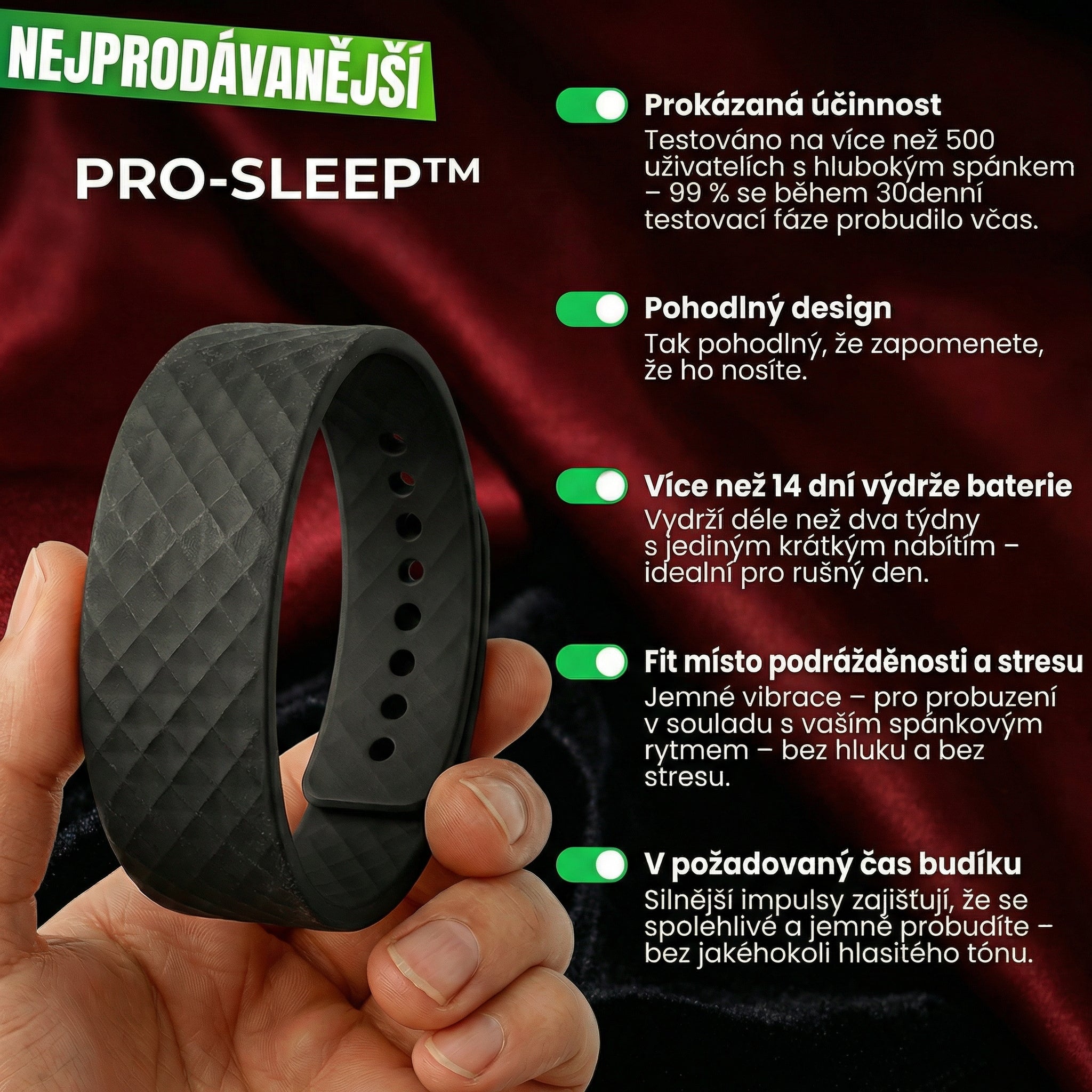Proč si vybrat náš WAKE-BAND™ Vibrační budík?